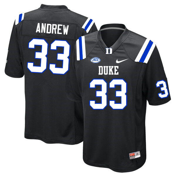 Men #33 Dawson Andrew Duke Blue Devils College Football Jerseys Sale-Black